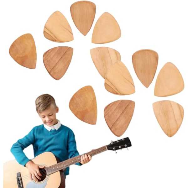 Wooden Guitar Picks Guitar Pick Wooden ulele Wood Guitar Plectrums for Electric Acoustic or Bass Guitar Pick Thumb Bass Guitars Triangle Picks 12PCS