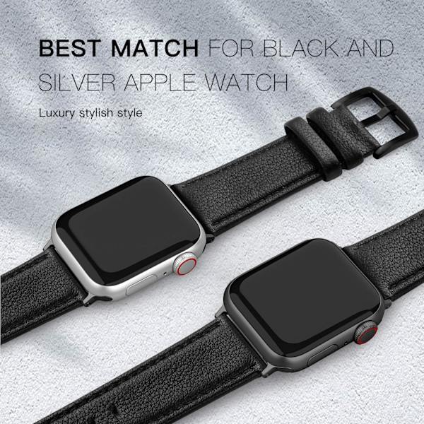 Läderband kompatibla med Apple Watch 45 mm 42 mm 44 mm