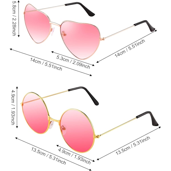 2 par Hippie Specs Solglasögon - Retro Hippie Stil