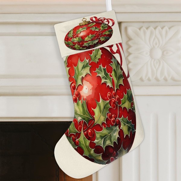 Julstrumpor med Textur, Julstrumpor Presentpåsar, Julstrumpor för Familjen, Dekoration, Hängande Ornament, Fest, 45 x 19,8 cm
