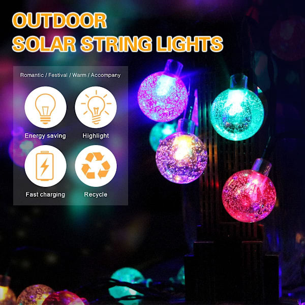 Have Solar String Lights, 200 LEDs 72ft 8 Modes Waterproof Crystal Globe Balls Lighting for Outdoor Patio Lawn Garden Yard Decoration Wedding