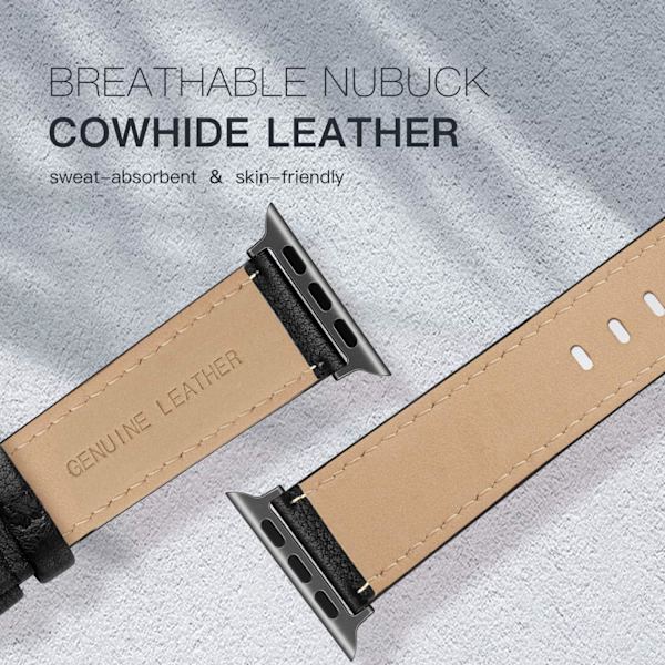 Läderband kompatibla med Apple Watch 45 mm 42 mm 44 mm