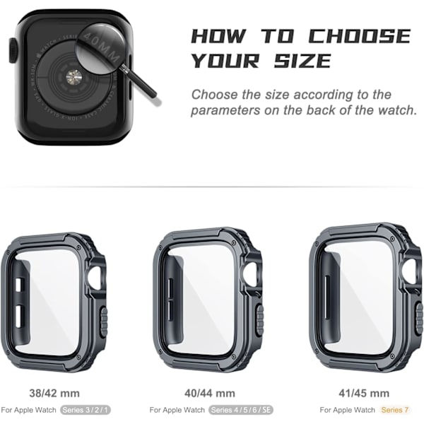 2-pak robust deksel som er kompatibel med Apple Watch