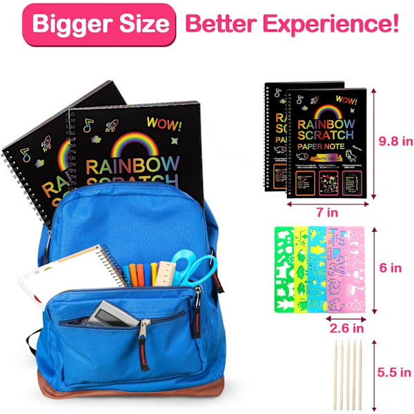 Scratch Art och handgjorda leksaker och spel Art Set för 4-9 flickor