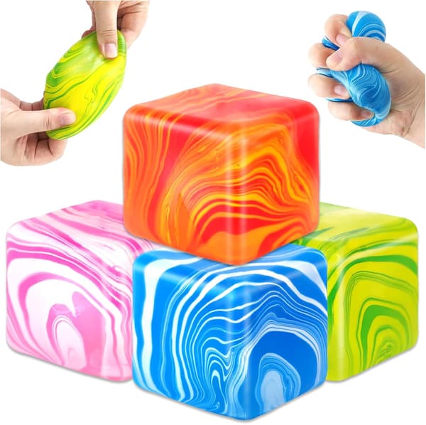 wxsp Stykker Fidget Legetøj Squishy Stress Terning, Solid Is Terning Squishy Stressaflastende Legetøj Autisme Fidget Bolde Sensorisk Angstlindrende Genstand til Børn