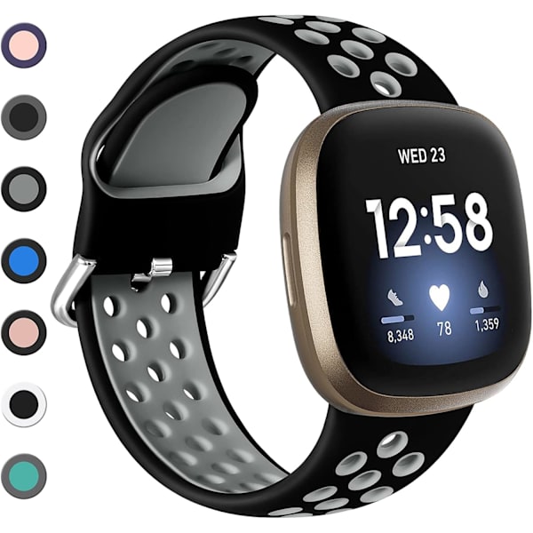Sportssilikone Rem til Fitbit Versa 3/Sense - Åndbar Rem Udskiftning