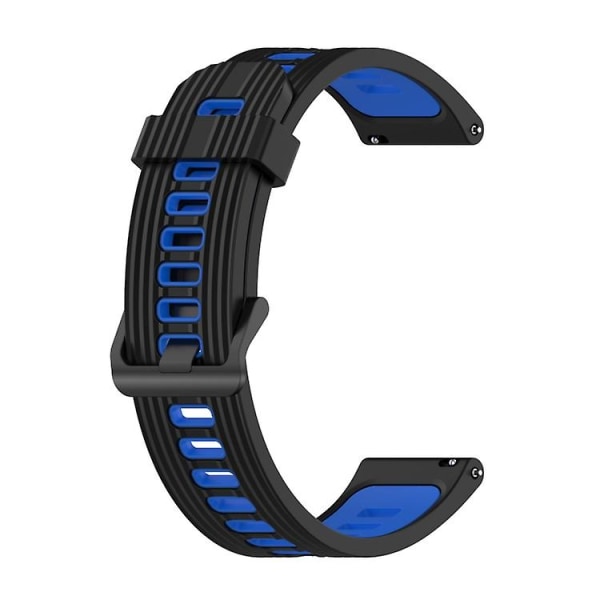 För Garminmove 3 20mm Vertikalt Mönster Tvåfärgat Silikon Armbandsur XTD Black-Blue