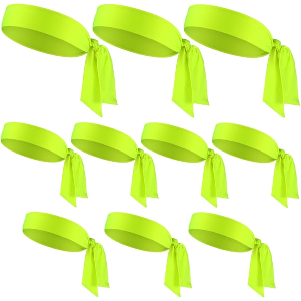 10 Pcs Tie Headbands for Sports - Elastic Athletic Sweatbands