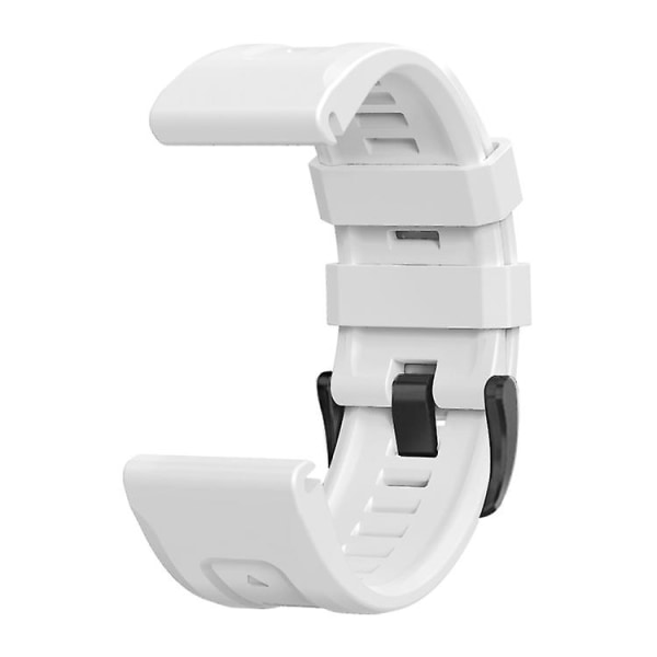 För Garmin Fenix 7 / 6 Pro / 5 Plus 22mm Svart Spänne Silikon Armband WSU White