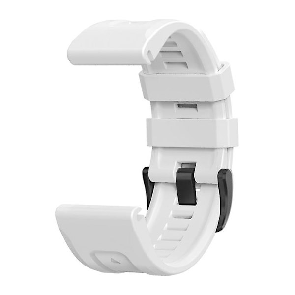 Til Garmin Fenix 7 / 6 Pro / 5 Plus 22mm Sort Spænde Silikone Urrem WSU White