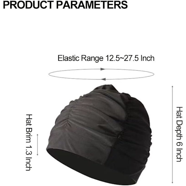 Spandex Tyg Dam Badmössor Dam Flickor Cap Lång Kort