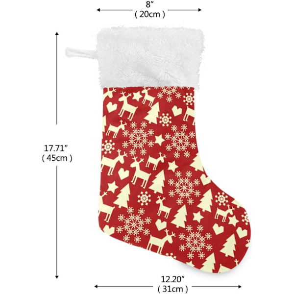 Julklapp, Personliga Julklappsstrumpor 2-pack Jul Guld Rensa Snöflinga 45,7 cm Julstrumpor Hängande Ornament Kam