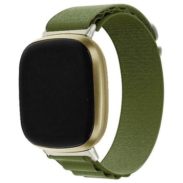 For Fitbit Versa 3 / Sense Universal Loop Nylon Watch Band NRI Green