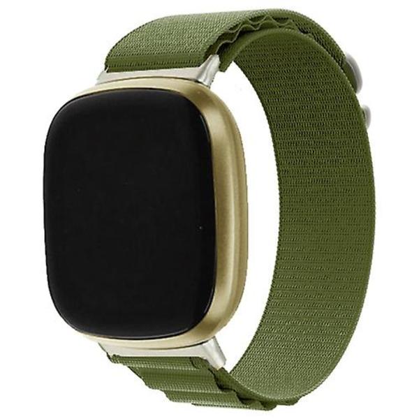 Til Fitbit Versa 3 / Sense Universal Loop Nylon Watch Band NRI Green