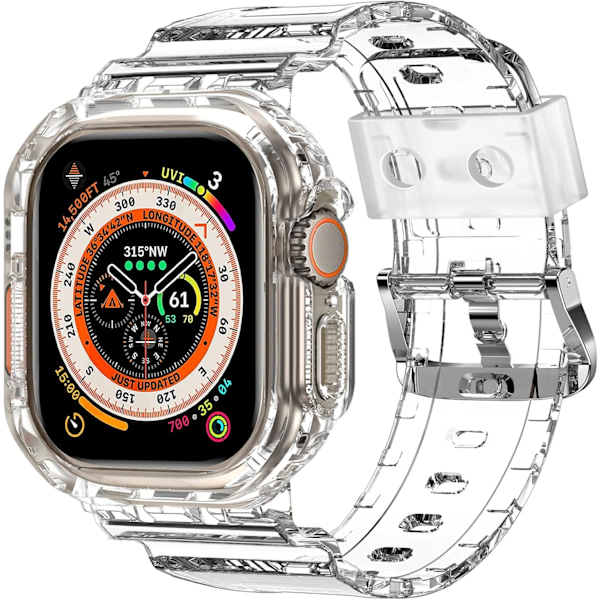 Kompatibel med krystalklart Apple Watch-rem, 45 mm 44 mm