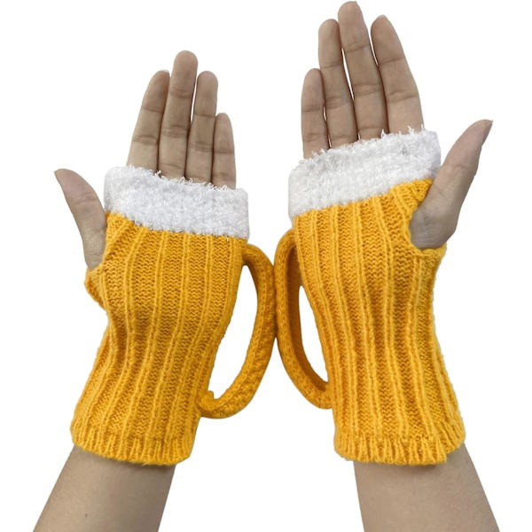 Handgjorda stickade retro virkade fingerlösa handskar