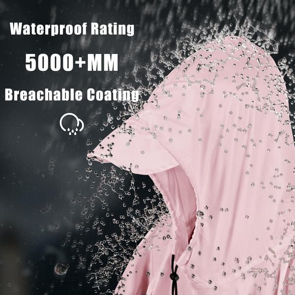 wxsp Hette regnponcho, lett, vanntett, unisex, regnfrakk med lommer, for menn, kvinner,