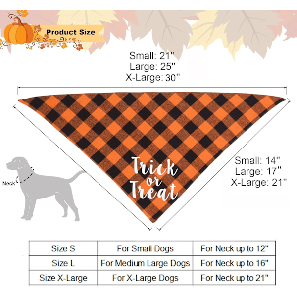 4 Pak Plaid Julehunde Bandana, Halloween Thanksgiving Julehunde Bandana