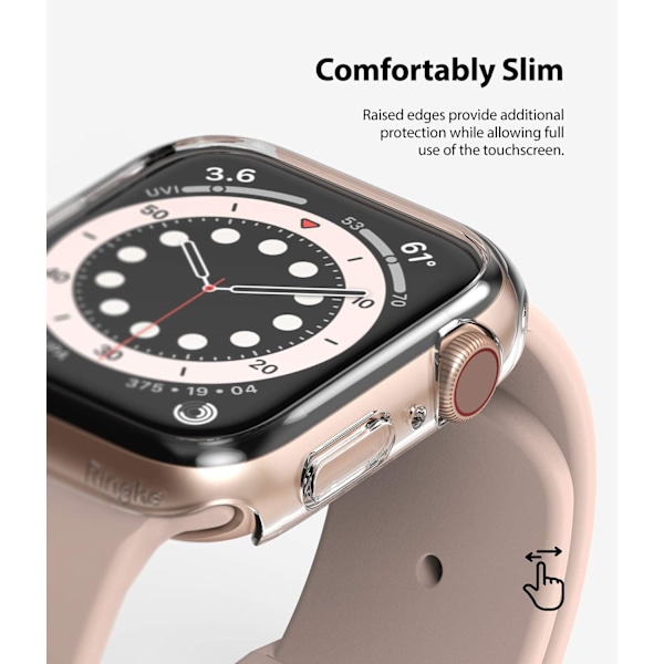 Slim [Anti-Gulningsmaterial / 2-pack] Kompatibel med Apple Watch Series 6, 5, 4, SE (2020), SE (2022) 40mm Skal för Minimalistisk, Solid Skydd för Kvin