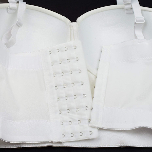 PU Læder Bustier Crop Top Push Up Club Fest Kvinders Korset Top BH Hvid