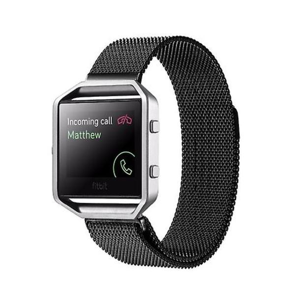 For Fitbit Blaze Watch Loop Magnetisk Lukning Spænde Rustfrit Stål Rem BRP Black
