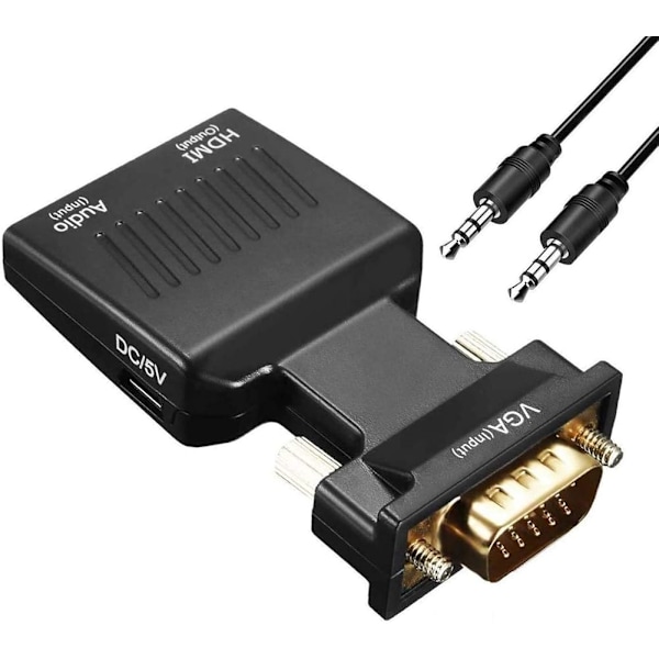 VGA til HDMI Adapter 1080P VGA Hane til HDMI Hunnkonverter