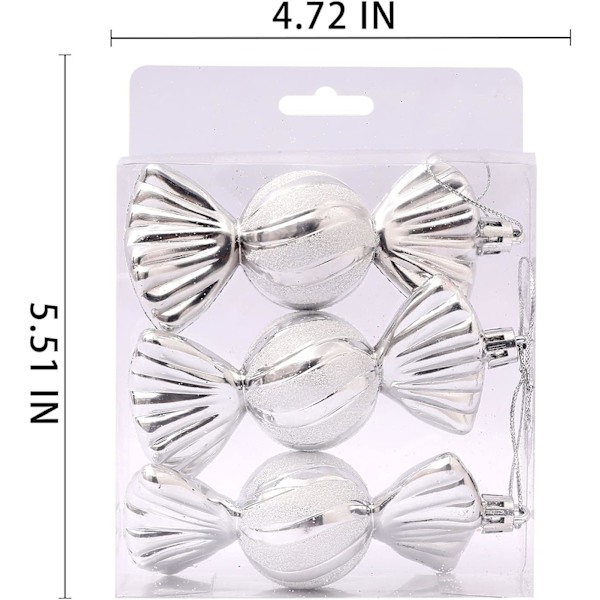 Silver Julkula Dekorationer 24-pack