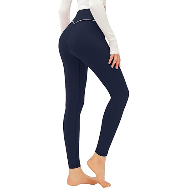 Dam Termiska Fleecefodrade Leggings. Varma Eleganta Högmidjade Gym Leggings