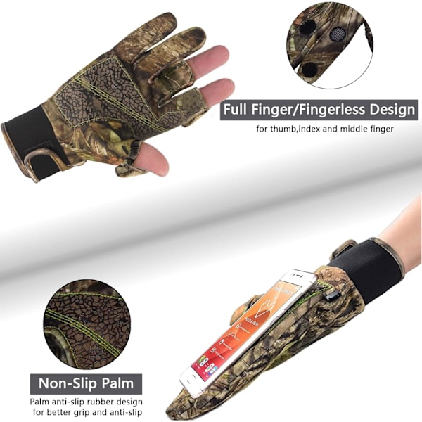 Camo Hunting Handskar Lätta Pro Anti-Slip Shooting Handskar Vattentäta Varma
