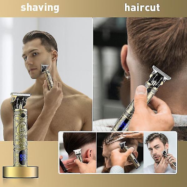 Resuxi Professionel USB Elektrisk Ledningsfri Genopladelig T9 Blade Hårklipper Clipper Hårtrimmer Herre