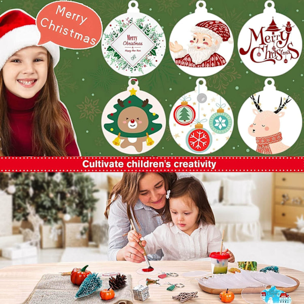 18 stk julekule i akryl - DIY-pynt