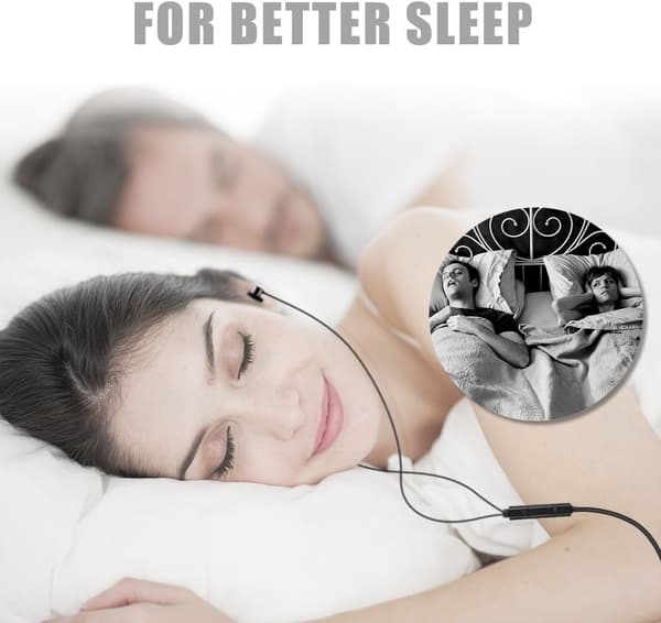 In-Ear Ørepropper til Søvn - Ultra-Blød Silikone, Støjreducerende med Mikrofon & Lydstyrkekontrol til Sidesøvn & Rejser (Sort)