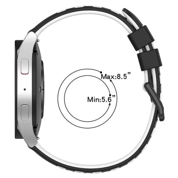 För Garmin Approach S40 20mm Tvåfärgad Porös Silikonklockarmband YXS Black-White