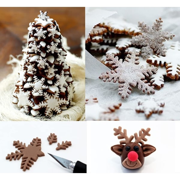 Snøfnugg Kakeform 6stk Mini Kakeform & Fondantform for Baking