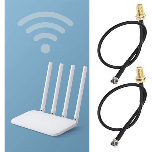 2x SMA-hona till TS9-hane vinkelantenn-adapter