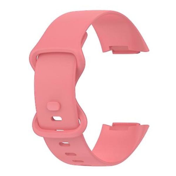 For Fitbit Charge 5 Monokromatisk Silikonurrem RYO Pink