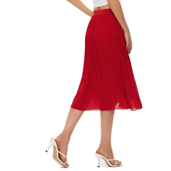Kvinde Højtaljet Plisseret Nederdel Chiffon Nederdele til Kvinder Swing Maxi A-Linje