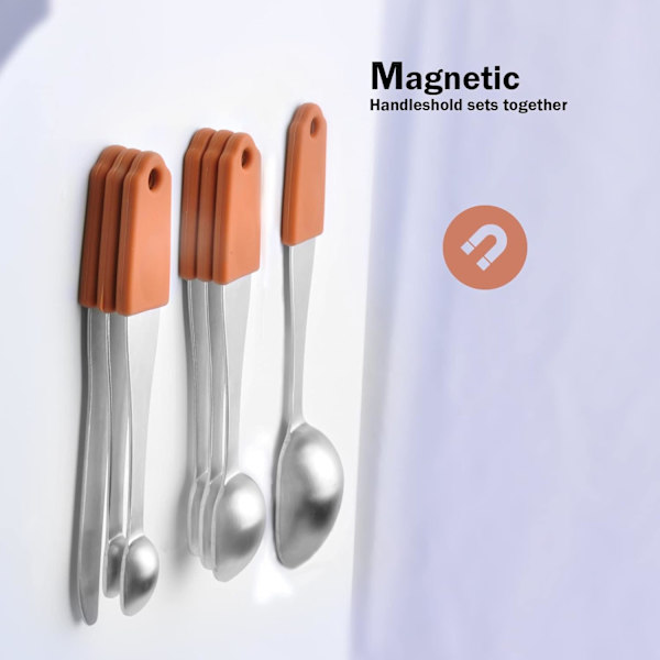 Magnetisk måleskje sett. Rustfritt stål måleskje