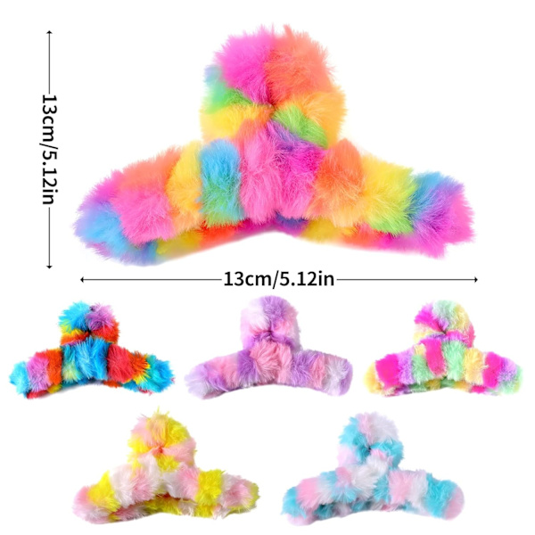Extra stora hårklämmor fluffiga plysch hårklämmor för tjockt hår 6