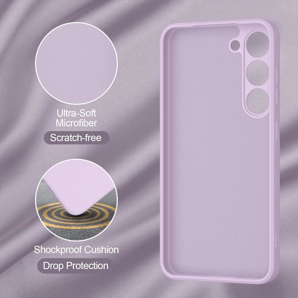 Kotelo Galaxy S23:lle (vain), tyylikäs nestemäinen silikoninen ohut koko vartalon suojakuori, yhteensopiva Galaxy S23 5G 6.1 Ih -puhelinkotelon kanssa (Violetti) Violetti