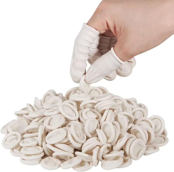 wxsp Engångs Fingertoppsskydd, Medium Finger Tumhandskar Skydd, Ärmskydd för Fingertoppar (Ca 210 ST) Medium (Förpackning med 210)