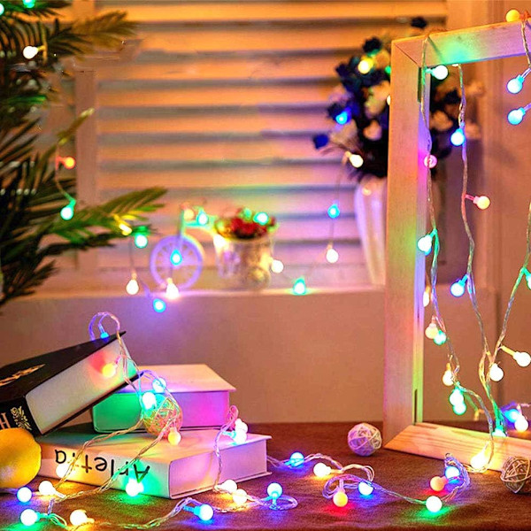 Batteridrevet USB 2 i 1 lyslenke - 40ft 100 LED globe lyslenke med timer og minnefunksjon og 8 moduser lyslenke for jul
