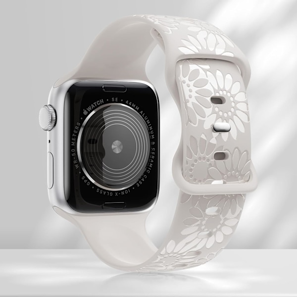 Solsikkegraveret rem kompatibel med Apple Watch -rem 38 mm 40 mm