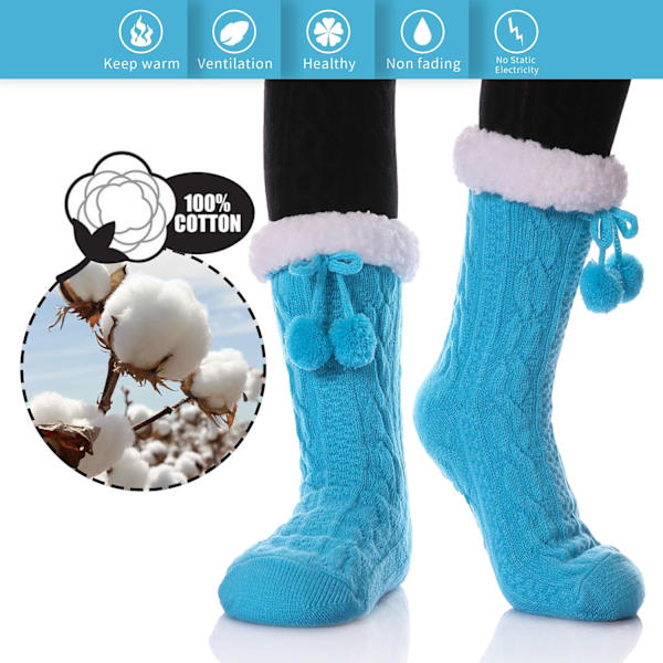 Dame Vinter Varme Bløde Hyggelige Fuzzy Fleece-foret Grippers