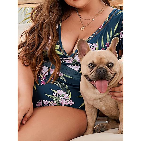 Plus Size V-hals badedragt til kvinder