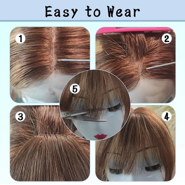 100 % äkta människohår Wispy Bangs Clip i hårförlängningar Fake Bangs