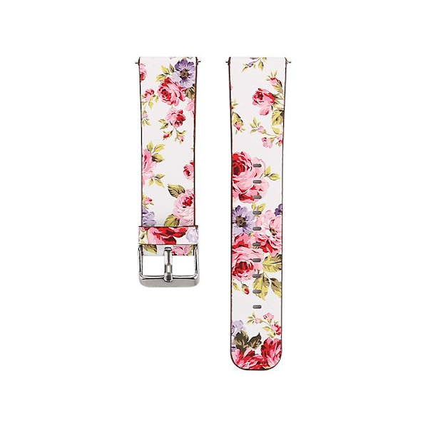För Fitbit Versa 1 / 2 Blommönster Klockarmband VUJ White Pink