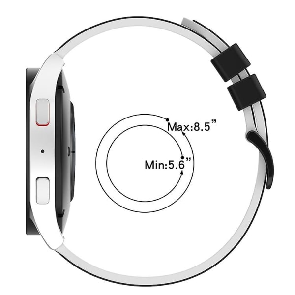 For Garmin Vivomove Sport 20mm To-farvet silikoneurrem KJN White-Black