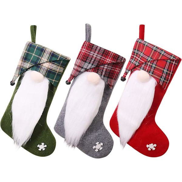 Julstrumpa Personliga Julstrumpor Ansiktslös Tomte Skäggig Gammal Man Stickad Juldekoration Julstrumpor Ka