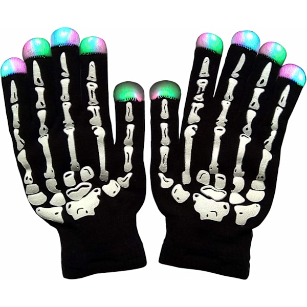 Skjeletthansker. Led-hansker. Lyshansker Fingerlys
